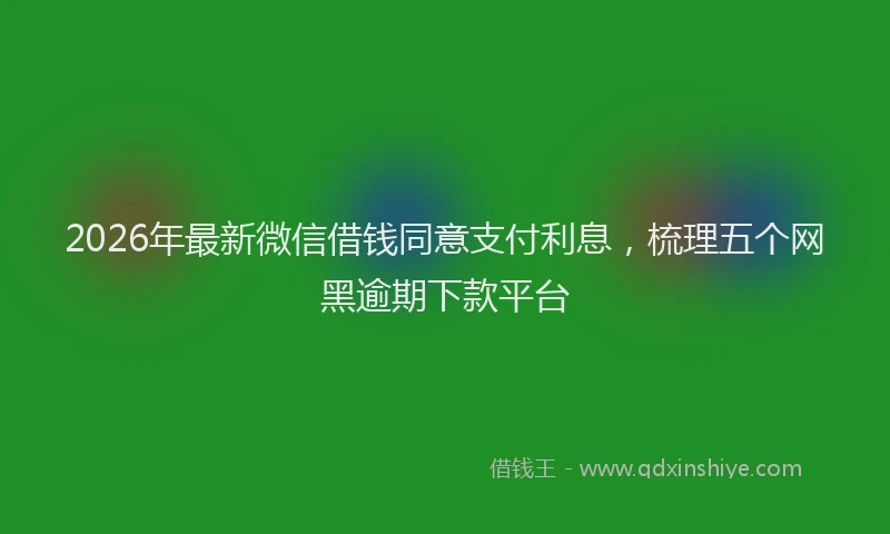 2026年最新微信借钱同意支付利息，梳理五个网黑逾期下款平台