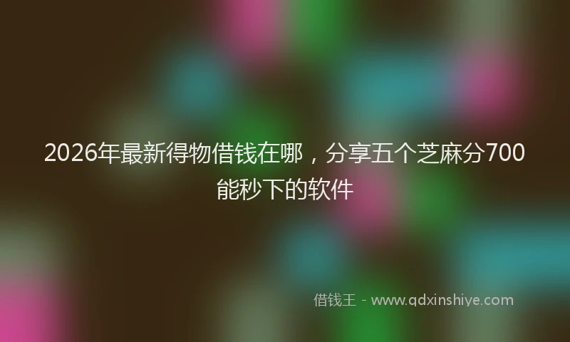 2026年最新得物借钱在哪，分享五个芝麻分700能秒下的软件