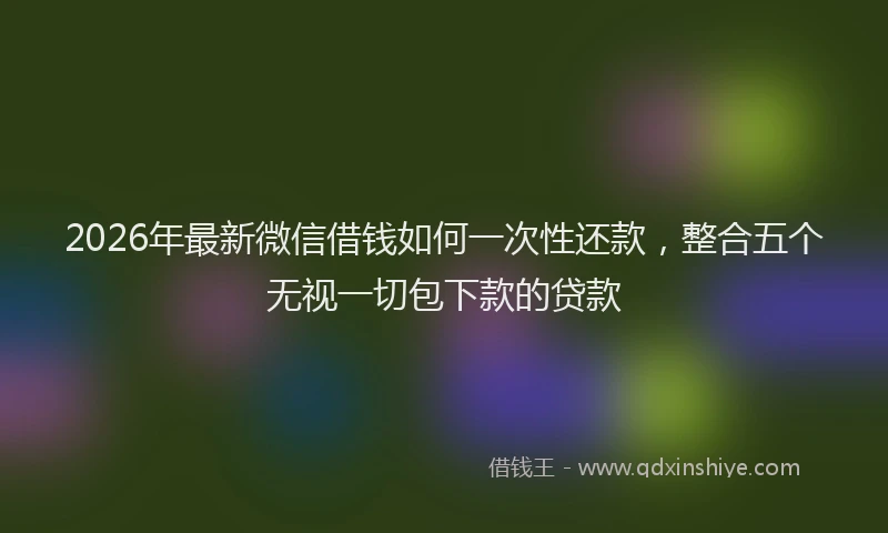 2026年最新微信借钱如何一次性还款，整合五个无视一切包下款的贷款