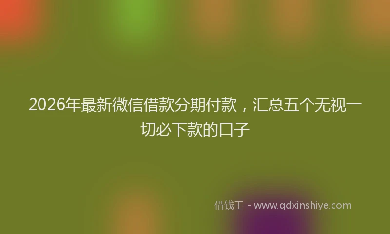 2026年最新微信借款分期付款，汇总五个无视一切必下款的口子