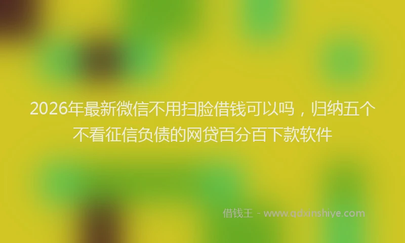 2026年最新微信不用扫脸借钱可以吗，归纳五个不看征信负债的网贷百分百下款软件