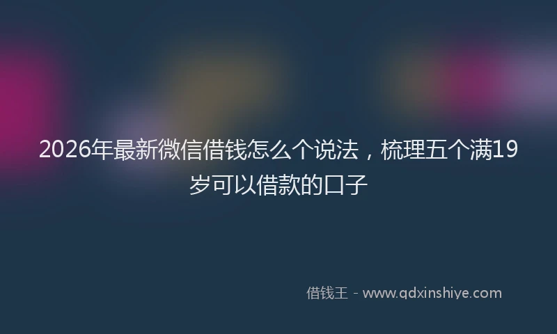 2026年最新微信借钱怎么个说法，梳理五个满19岁可以借款的口子