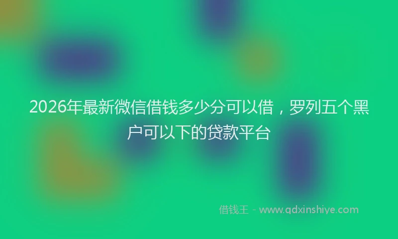 2026年最新微信借钱多少分可以借，罗列五个黑户可以下的贷款平台