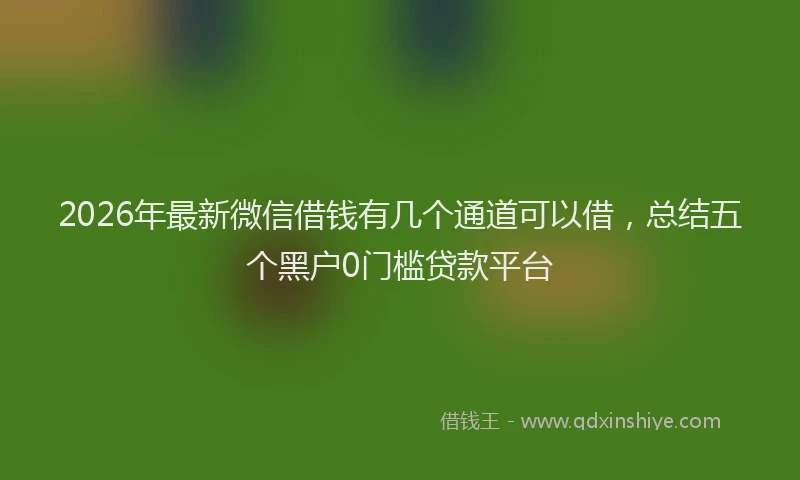 2026年最新微信借钱有几个通道可以借，总结五个黑户0门槛贷款平台