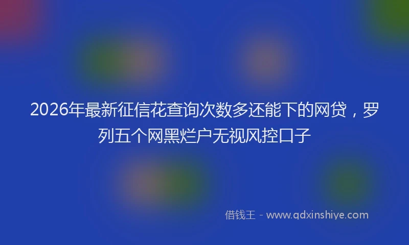 2026年最新征信花查询次数多还能下的网贷，罗列五个网黑烂户无视风控口子