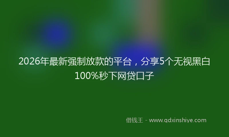 2026年最新强制放款的平台，分享5个无视黑白100%秒下网贷口子