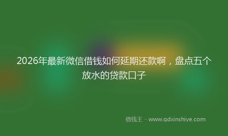 2026年最新微信借钱如何延期还款啊，盘点五个放水的贷款口子