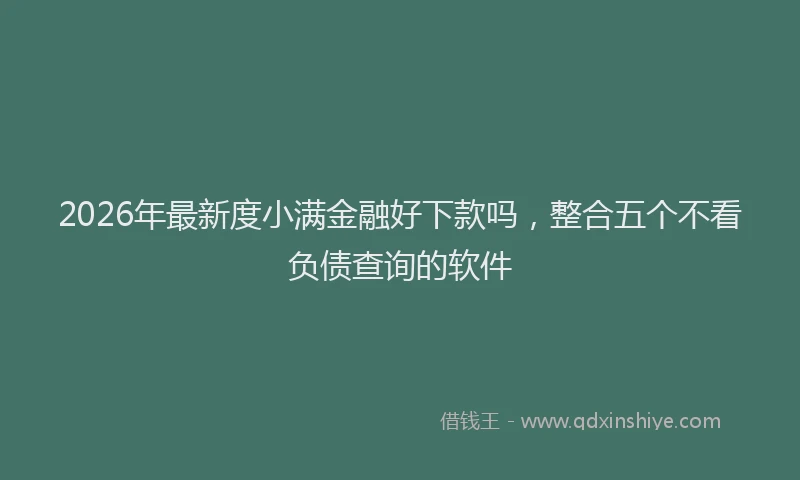 2026年最新度小满金融好下款吗，整合五个不看负债查询的软件