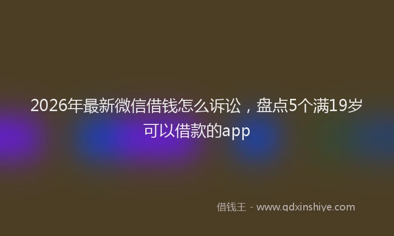 2026年最新微信借钱怎么诉讼，盘点5个满19岁可以借款的app