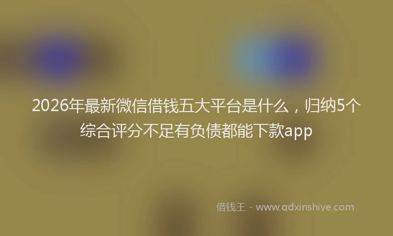 2026年最新微信借钱五大平台是什么，归纳5个综合评分不足有负债都能下款app