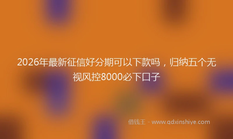2026年最新征信好分期可以下款吗，归纳五个无视风控8000必下口子