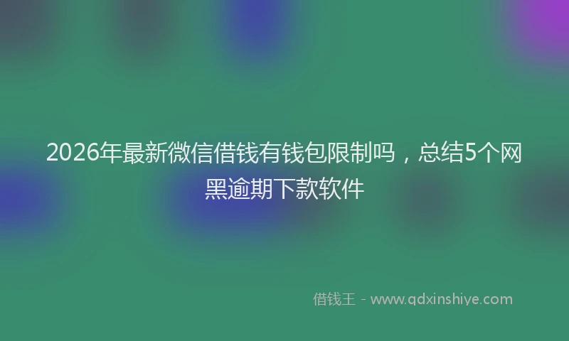 2026年最新微信借钱有钱包限制吗，总结5个网黑逾期下款软件