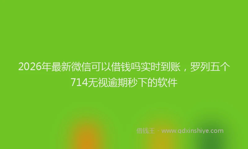 2026年最新微信可以借钱吗实时到账，罗列五个714无视逾期秒下的软件