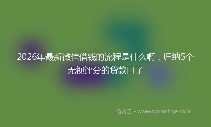 2026年最新微信借钱的流程是什么啊，归纳5个无视评分的贷款口子