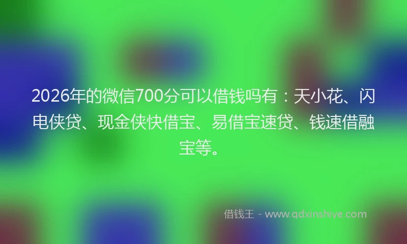 2026年的微信700分可以借钱吗有：天小花、闪电侠贷、现金侠快借宝、易借宝速贷、钱速借融宝等。