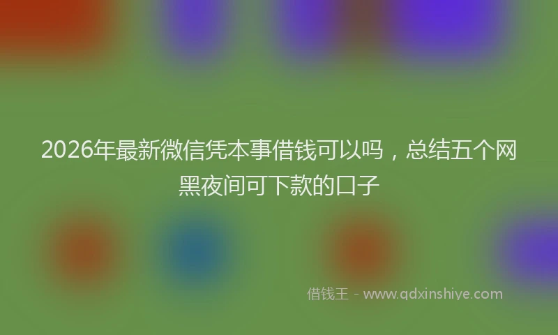 2026年最新微信凭本事借钱可以吗，总结五个网黑夜间可下款的口子
