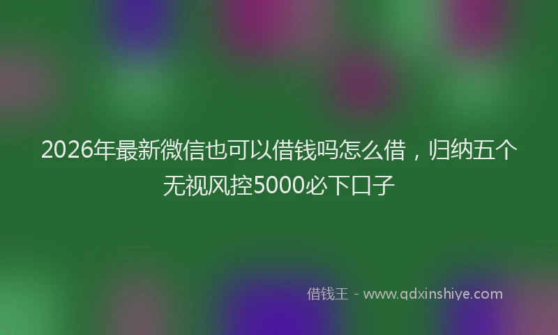 2026年最新微信也可以借钱吗怎么借，归纳五个无视风控5000必下口子