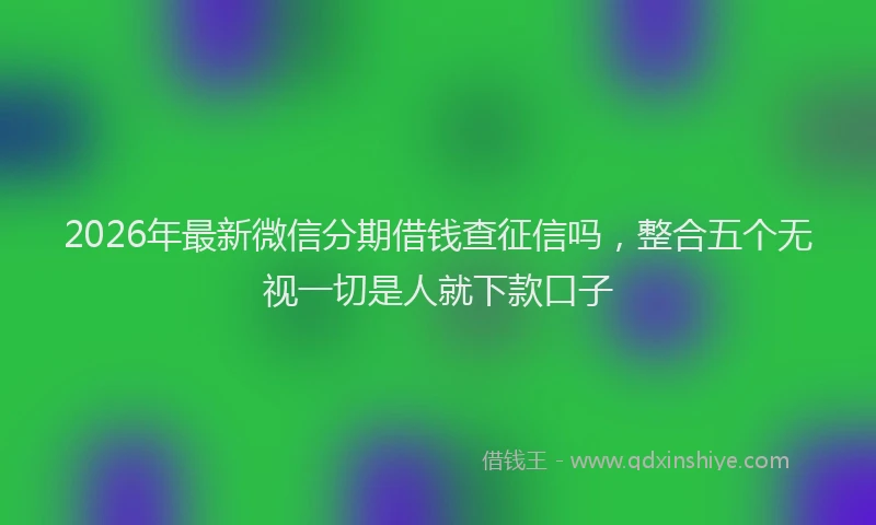 2026年最新微信分期借钱查征信吗，整合五个无视一切是人就下款口子