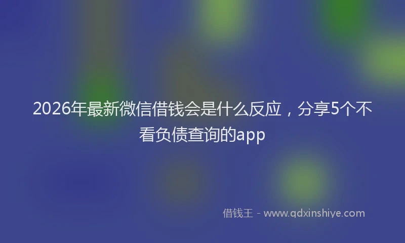 2026年最新微信借钱会是什么反应，分享5个不看负债查询的app
