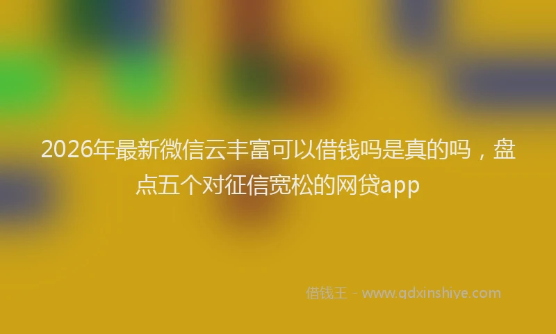 2026年最新微信云丰富可以借钱吗是真的吗，盘点五个对征信宽松的网贷app