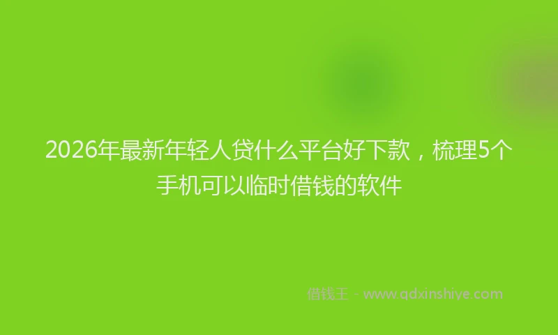 2026年最新年轻人贷什么平台好下款，梳理5个手机可以临时借钱的软件