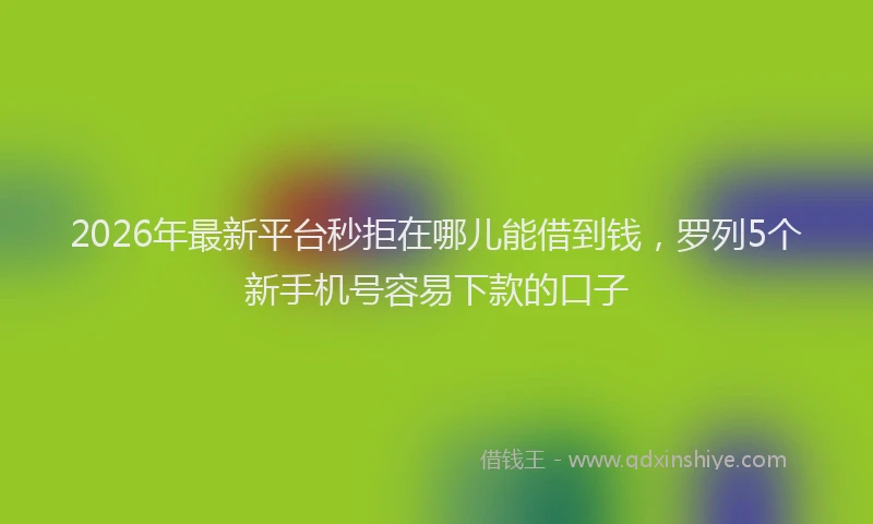 2026年最新平台秒拒在哪儿能借到钱，罗列5个新手机号容易下款的口子
