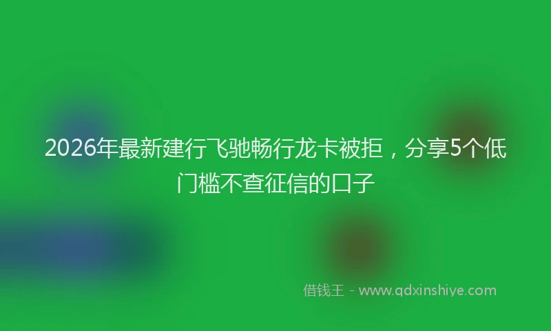 2026年最新建行飞驰畅行龙卡被拒，分享5个低门槛不查征信的口子