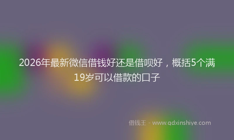 2026年最新微信借钱好还是借呗好，概括5个满19岁可以借款的口子