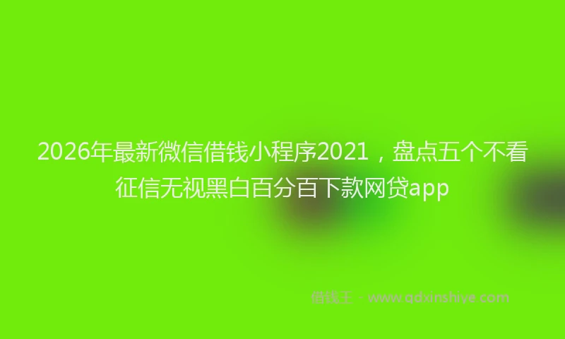 2026年最新微信借钱小程序2021，盘点五个不看征信无视黑白百分百下款网贷app