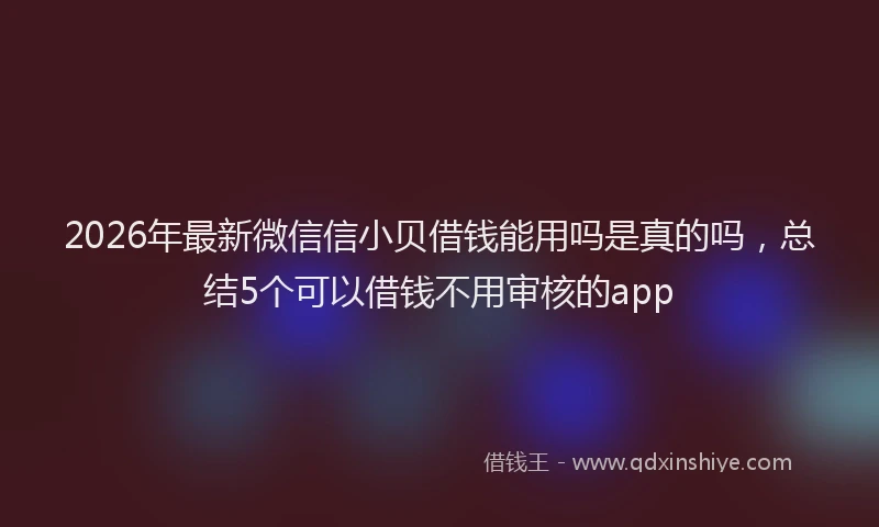 2026年最新微信信小贝借钱能用吗是真的吗，总结5个可以借钱不用审核的app