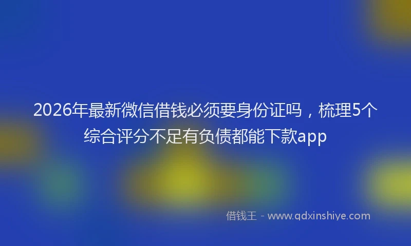 2026年最新微信借钱必须要身份证吗，梳理5个综合评分不足有负债都能下款app