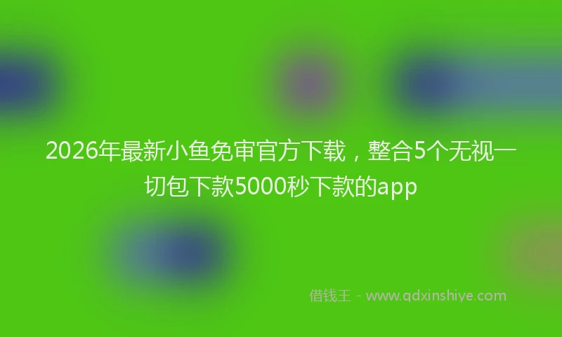 2026年最新小鱼免审官方下载，整合5个无视一切包下款5000秒下款的app