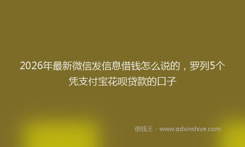 2026年最新微信发信息借钱怎么说的，罗列5个凭支付宝花呗贷款的口子