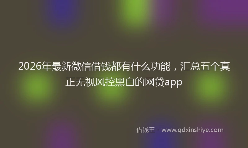 2026年最新微信借钱都有什么功能,汇总五个真正无视风控黑白的网贷app