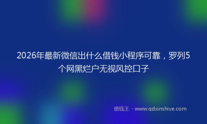 2026年最新微信出什么借钱小程序可靠，罗列5个网黑烂户无视风控口子