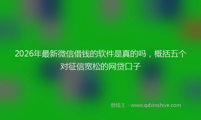 2026年最新微信借钱的软件是真的吗，概括五个对征信宽松的网贷口子