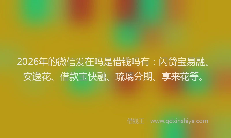2026年的微信发在吗是借钱吗有：闪贷宝易融、安逸花、借款宝快融、琉璃分期、享来花等。