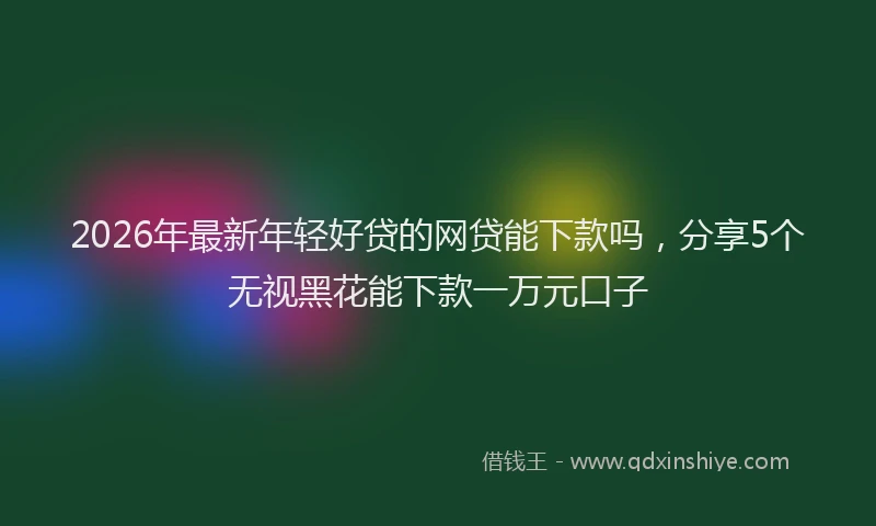 2026年最新年轻好贷的网贷能下款吗，分享5个无视黑花能下款一万元口子