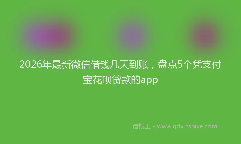 2026年最新微信借钱几天到账，盘点5个凭支付宝花呗贷款的app