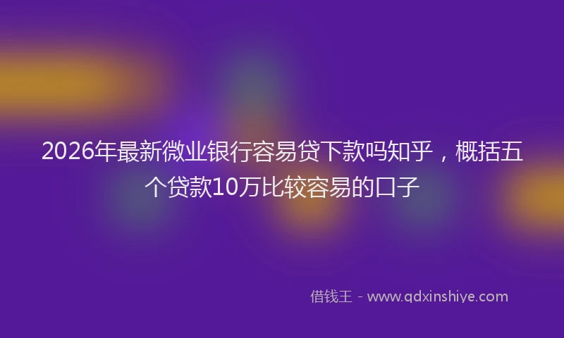 2026年最新微业银行容易贷下款吗知乎，概括五个贷款10万比较容易的口子