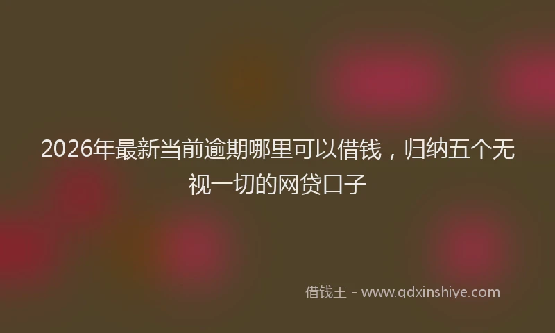 2026年最新当前逾期哪里可以借钱，归纳五个无视一切的网贷口子