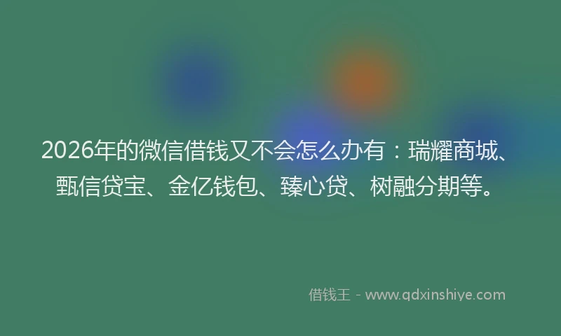 2026年的微信借钱又不会怎么办有：瑞耀商城、甄信贷宝、金亿钱包、臻心贷、树融分期等。