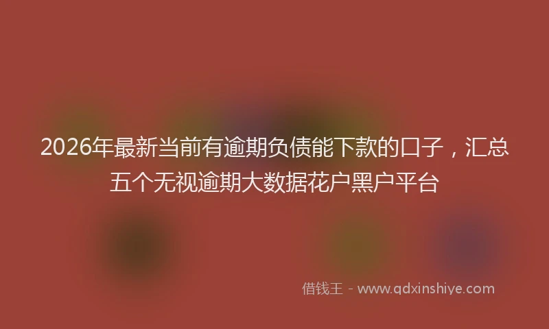 2026年最新当前有逾期负债能下款的口子，汇总五个无视逾期大数据花户黑户平台