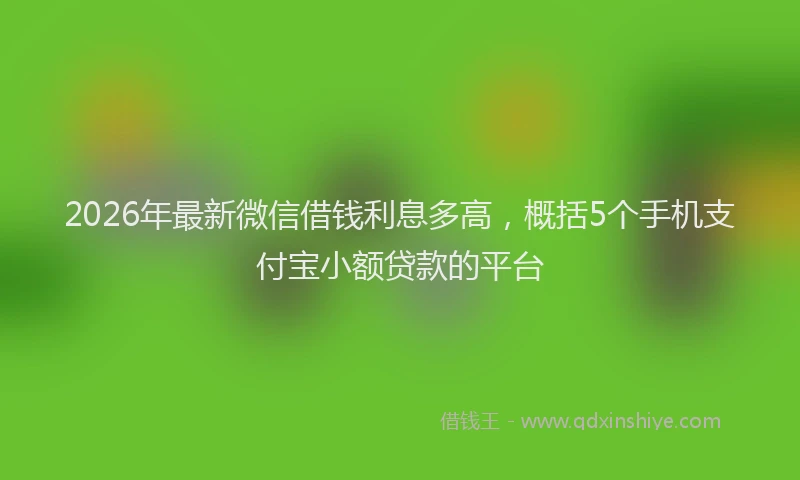 2026年最新微信借钱利息多高，概括5个手机支付宝小额贷款的平台