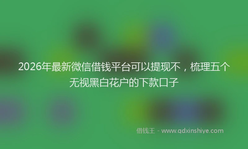 2026年最新微信借钱平台可以提现不，梳理五个无视黑白花户的下款口子