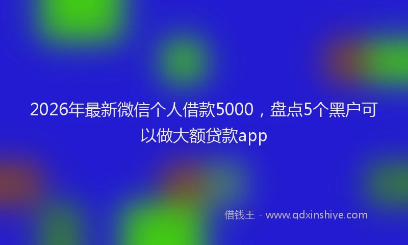 2026年最新微信个人借款5000，盘点5个黑户可以做大额贷款app