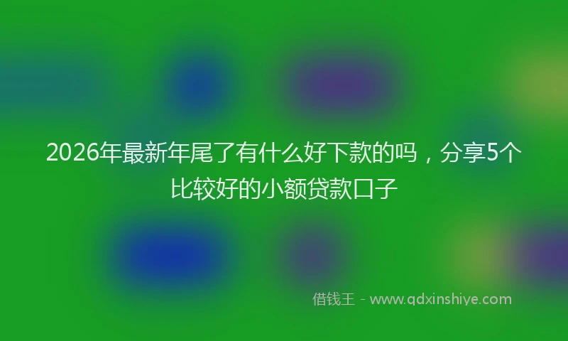 2026年最新年尾了有什么好下款的吗，分享5个比较好的小额贷款口子