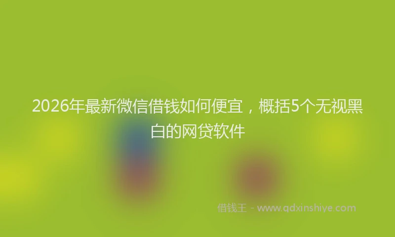 2026年最新微信借钱如何便宜，概括5个无视黑白的网贷软件