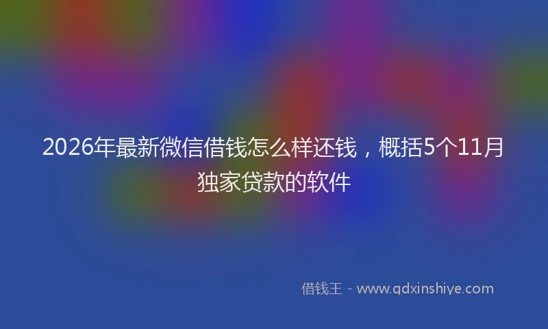 2026年最新微信借钱怎么样还钱，概括5个11月独家贷款的软件