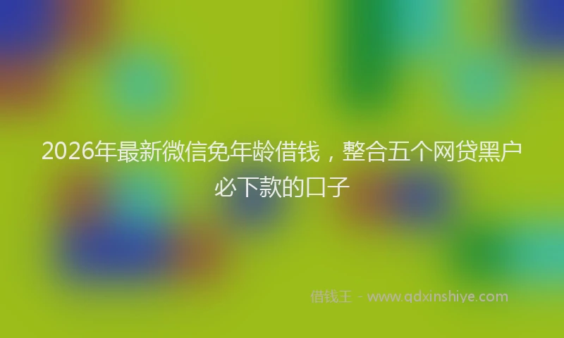 2026年最新微信免年龄借钱，整合五个网贷黑户必下款的口子